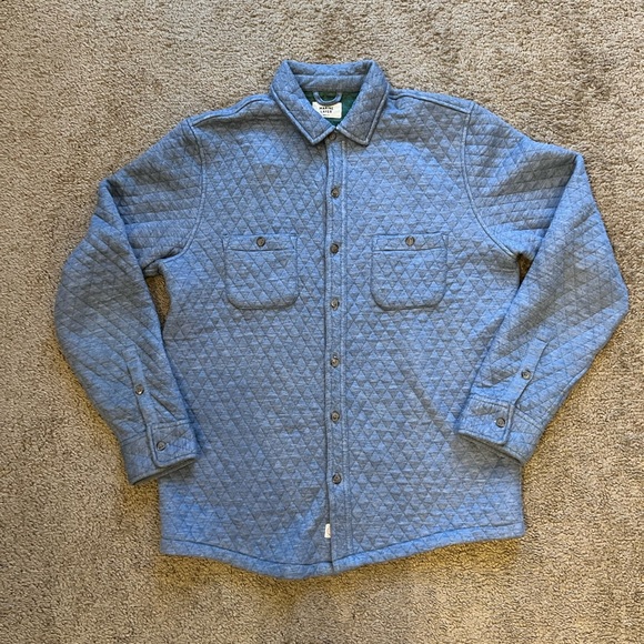 Marine Layer Quilted Blue Button-Up Shacket - Picture 1 of 3